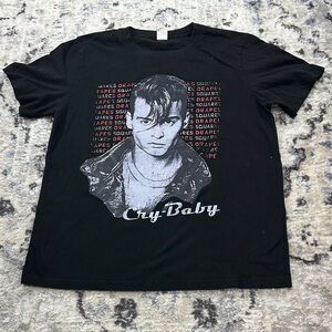 Cry-Baby Movie Shirt Johnny Depp James Drapes Graphic Tee Black Short Sleeve M
